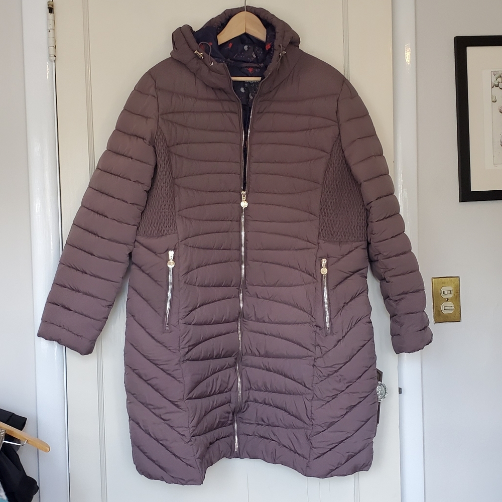 Bernardo XL Long Hooded Puffer Jacket